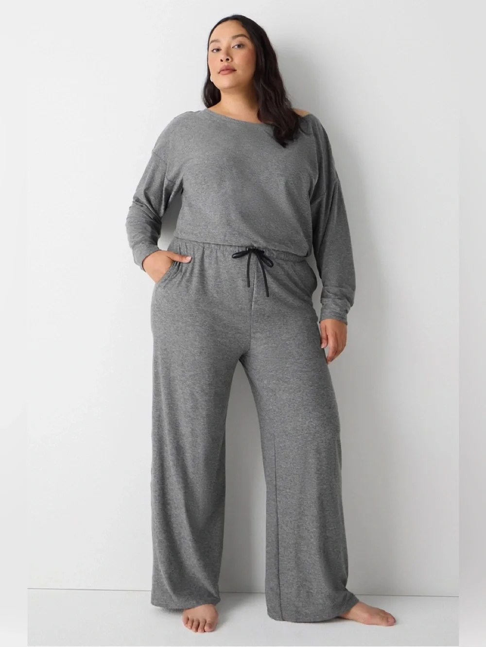 NWT Fablectics Cloud Jersey Off Shoulder Onesie sz XL $129 Cloud Jersey Unbeliev